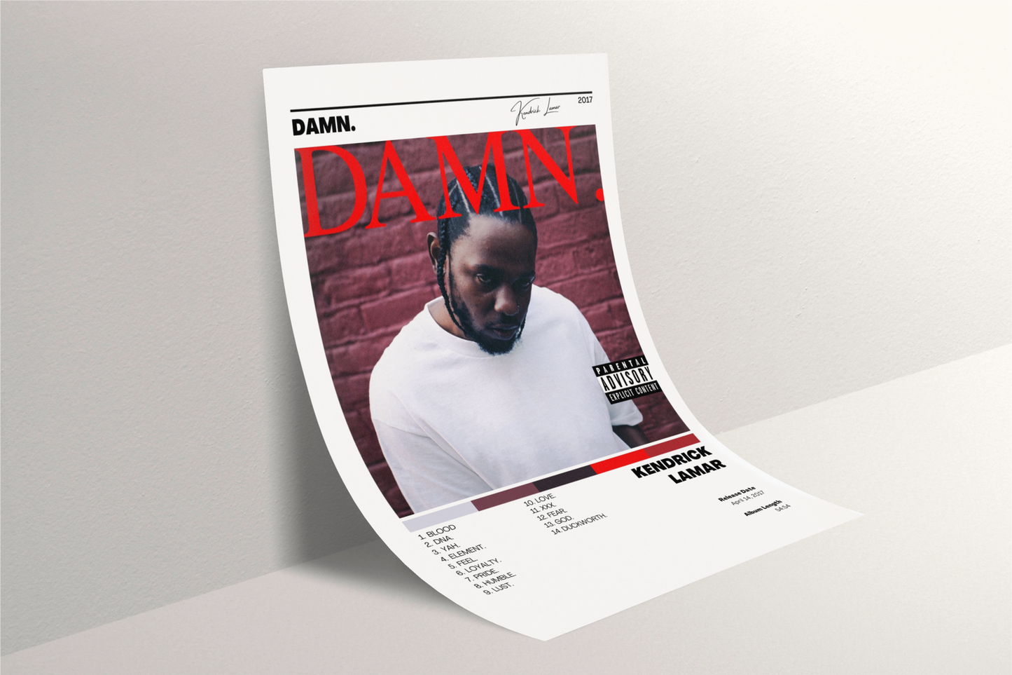 Kendrick Lamar - Damn. Album Cover Art