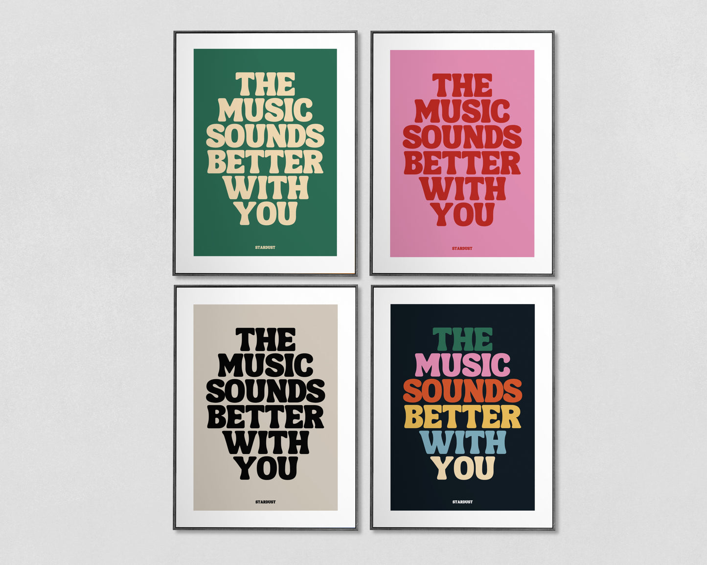 Stardust - The Music Sounds Better With You - Text Art